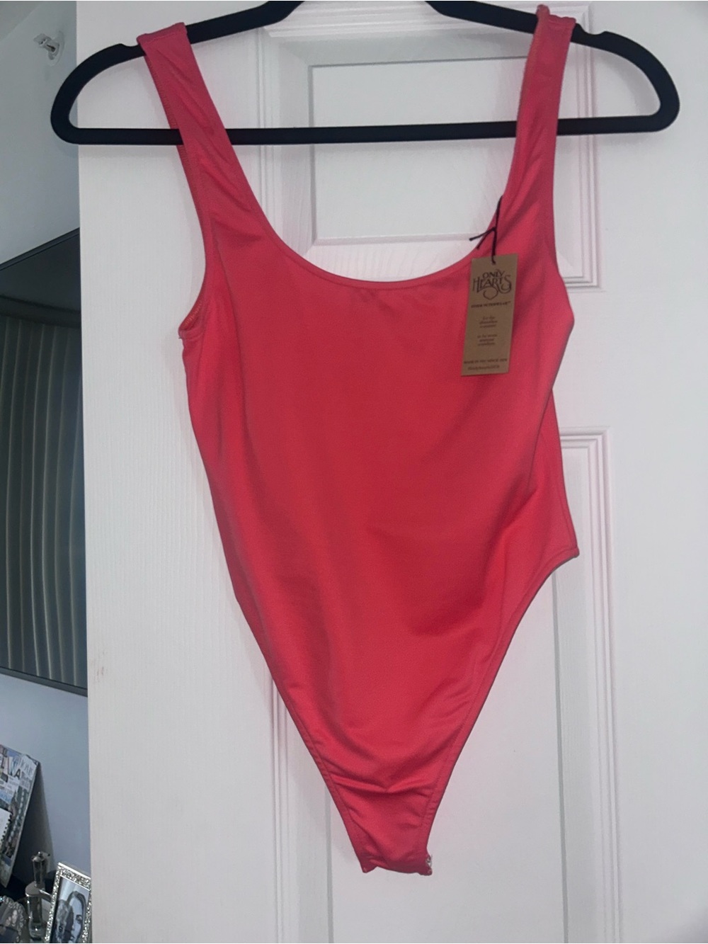 Only Hearts Coral Scoop-Neck bodysuit